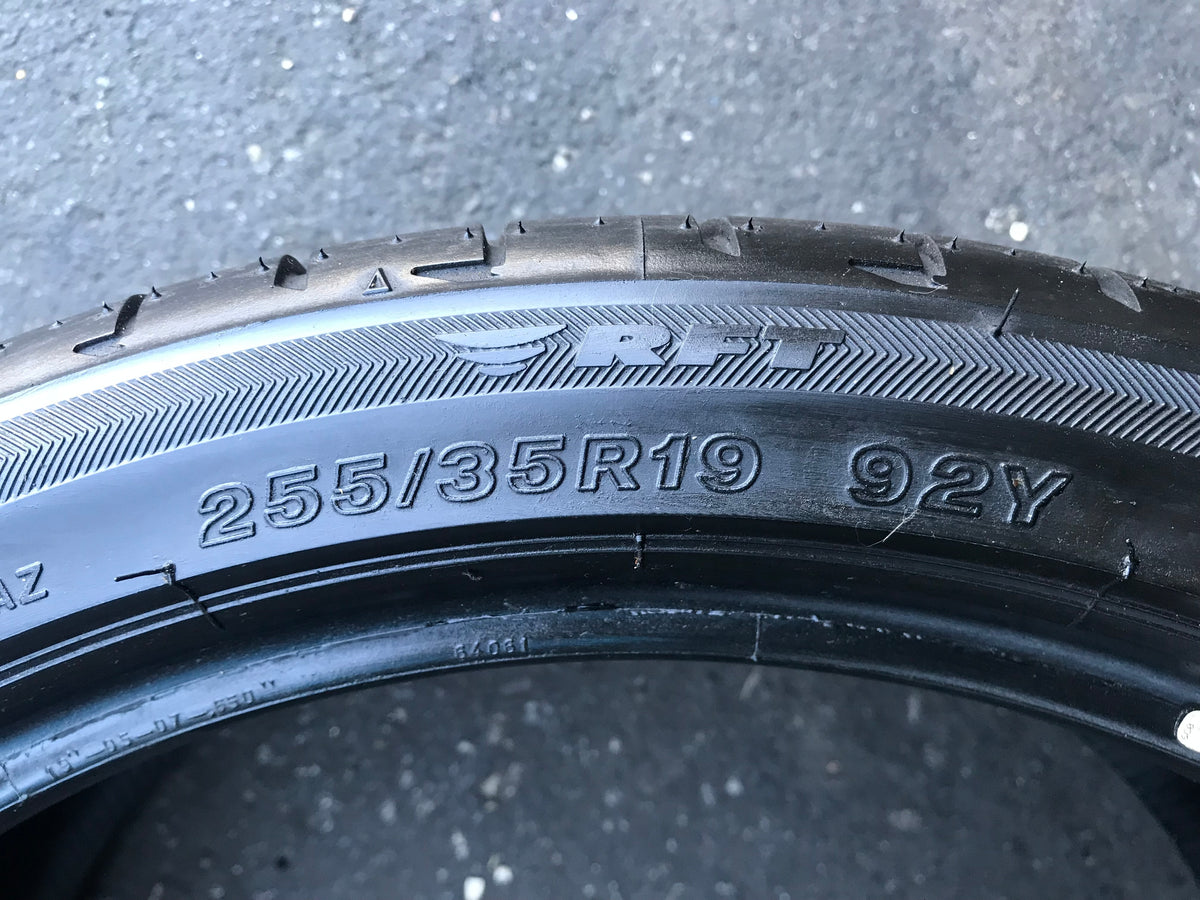 4) 255-35-19 RFT & 225-40-19 Bridgestone Potenza S001 Run Flats 