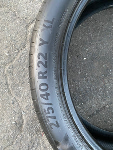 (2) 275/40R22 YXL Continental Premium Contact 6 SSR Run Flats w/98% Tread Life. Local Pickup Only.