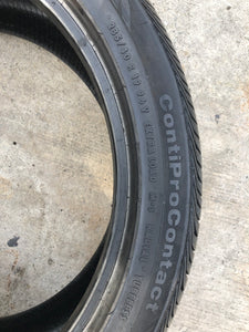 (4) 235/40R19 Continental ContiPro Contact Tires w/98% Tread Life. Local Pickup Only.