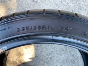 (2) 255/35R18 Dunlop SP Sport Maxx w/90% Tread Life. Local Pickup Only.