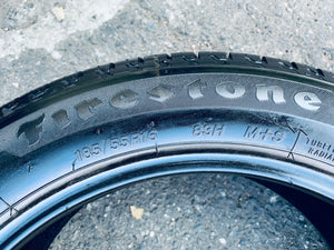 (4) 185/55R16 Firestone FR740 w/98% Tread Life. Local Pickup Only.