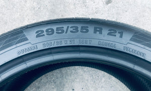 (4) 295/35R21 Continental ContiSport Contact 5P w/90% Tread Life. Local Pickup Only