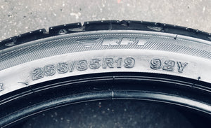 (4) Staggered 255-35-19 RFT & 225-40-19 Bridgestone Potenza S001 Run Flats w/90% Tread Life. Local Pickup Only.